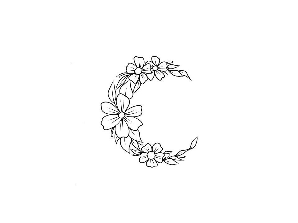 Lovely Crescent Moon Tattoo With Flowers 2023  BEST Moon Tattoos  Womens  Tattoos 2023  YouTube