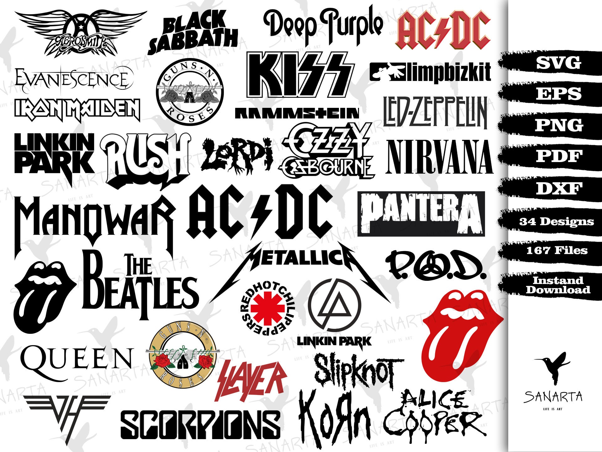 Rock Band Logos SVG