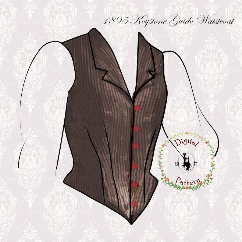 Victorian Blouses, Tops, Shirts, Vests, Sweaters     1890s Single Breasted Waistcoat Sewing Pattern | Keystone Guide to Jacket and Dresscutting | PDF Digital Vintage Sewing Pattern $16.69 AT vintagedancer.com