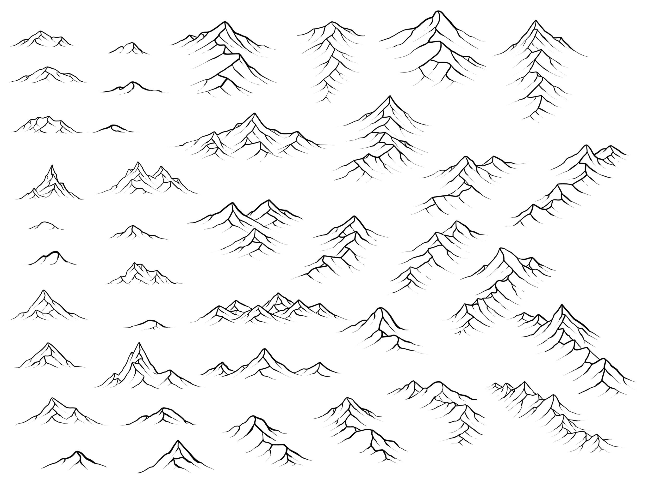 Mountain Brushes for Procreate Mountain Stamps Fantasy Map | Etsy