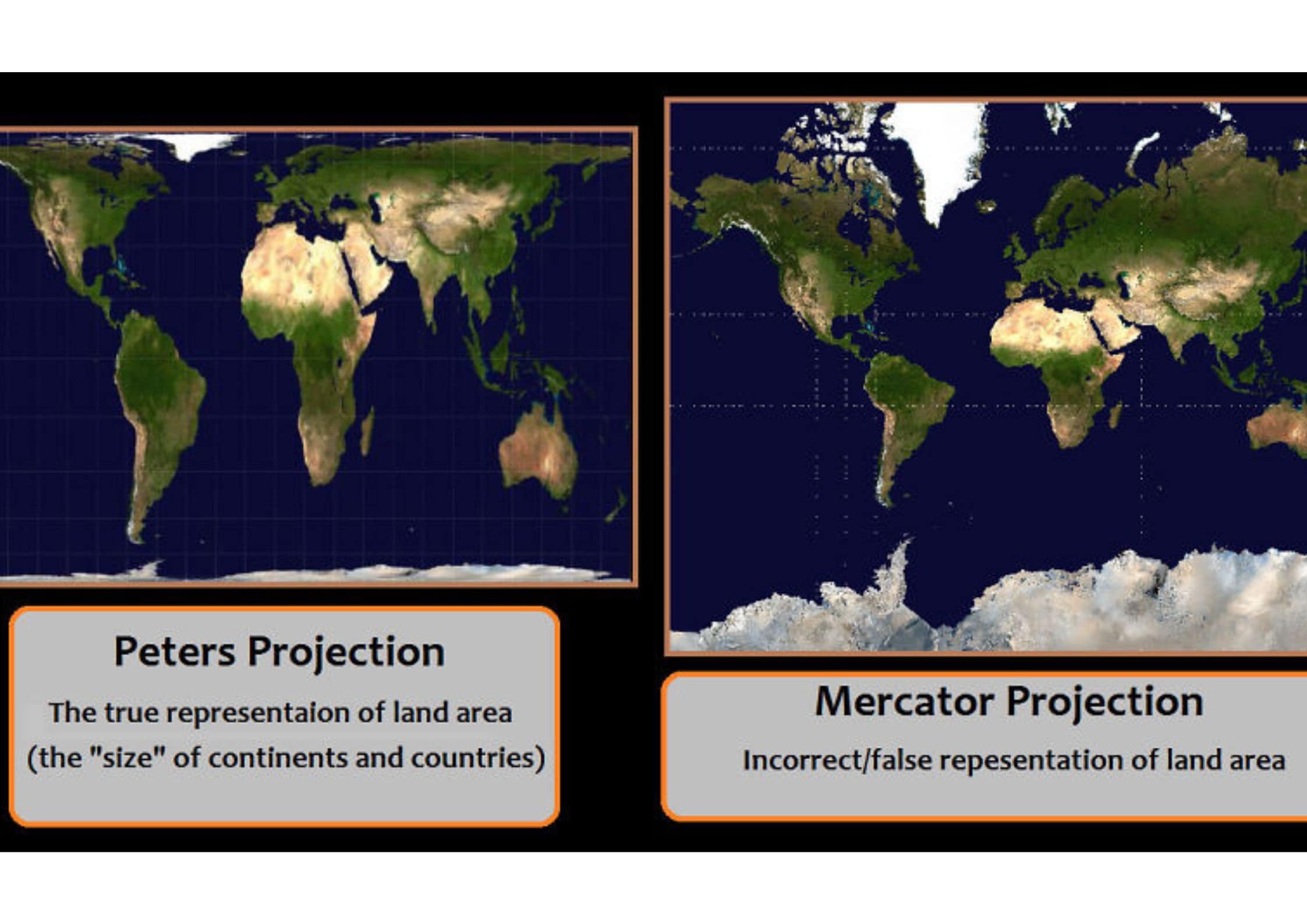 Peter Projection Map Vs Mercator Map