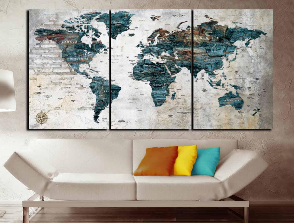 25 Selected wall art world map You Can Save It Without A Dime ...