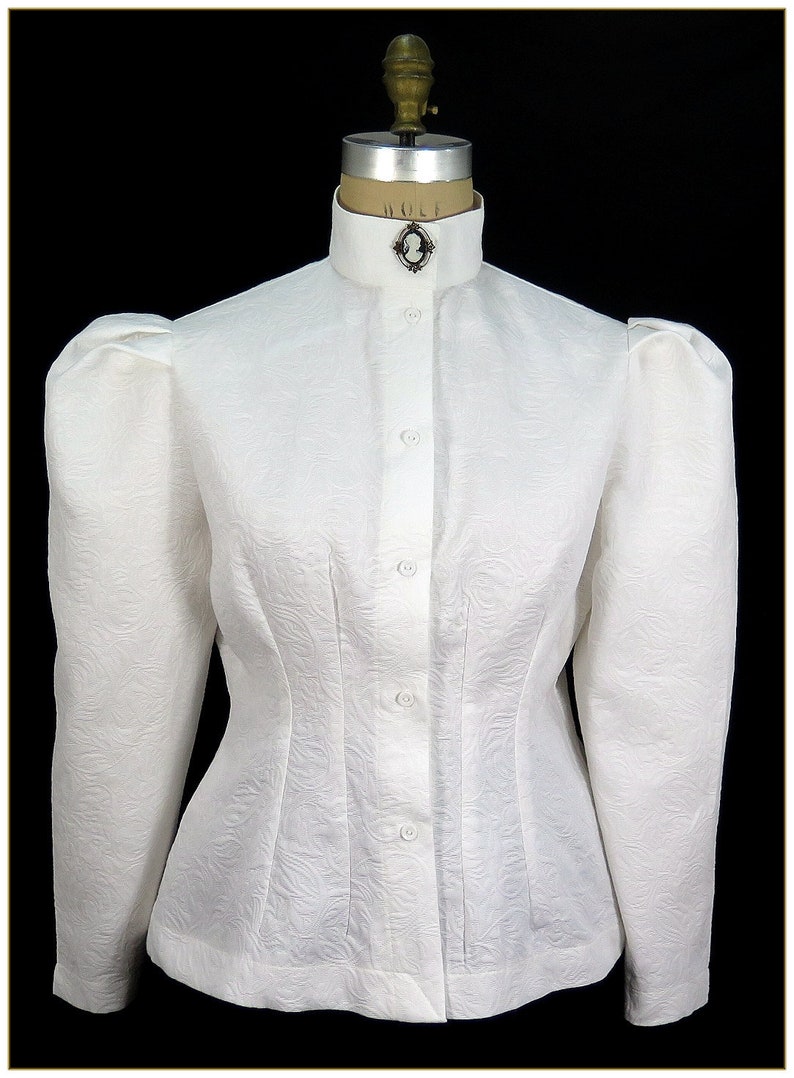 Victorian Blouses, Tops, Shirts, Vests, Sweaters     Victorian Jacquard Blouse  AT vintagedancer.com