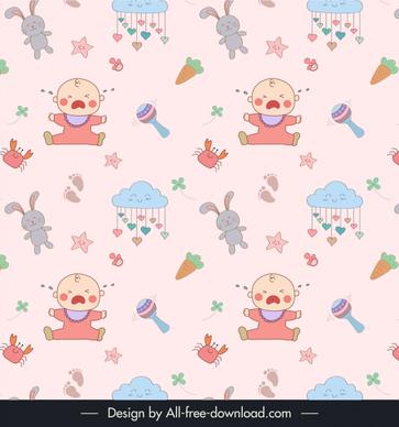 baby seamless pattern template repeating cute cartoon 