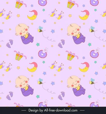 baby seamless pattern template repeating kid elements