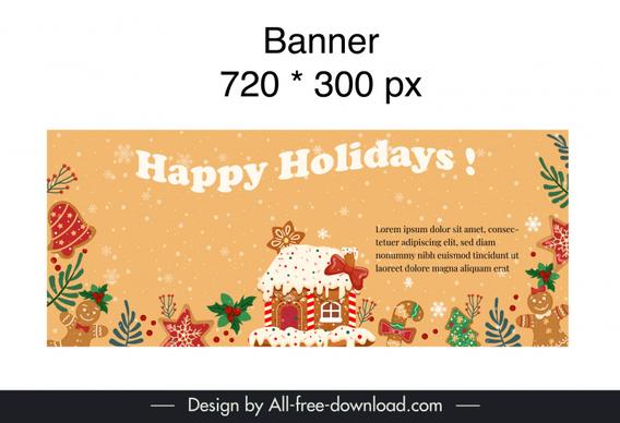 christmas banner template elegant classic elements 