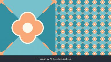  floor tiles pattern template symmetric petal shapes 