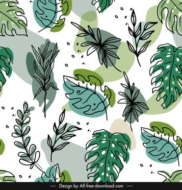 leaf pattern template flat classic handdrawn leaf