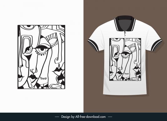 t shirt template handdrawn abstract design