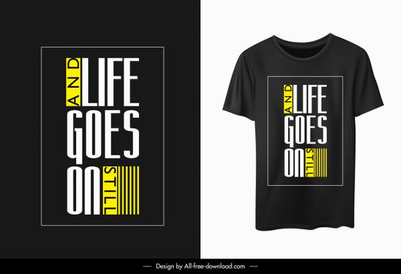 t shirt template modern elegant dark quotation texts