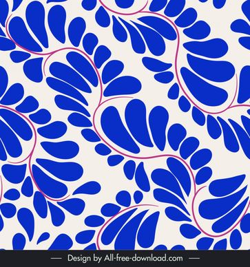 talavera pattern template elegant curves leaves shape