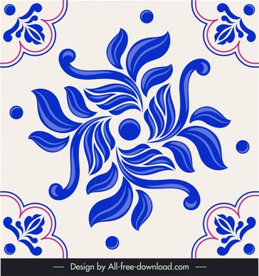 talavera pattern template symmetric flora leaf shape