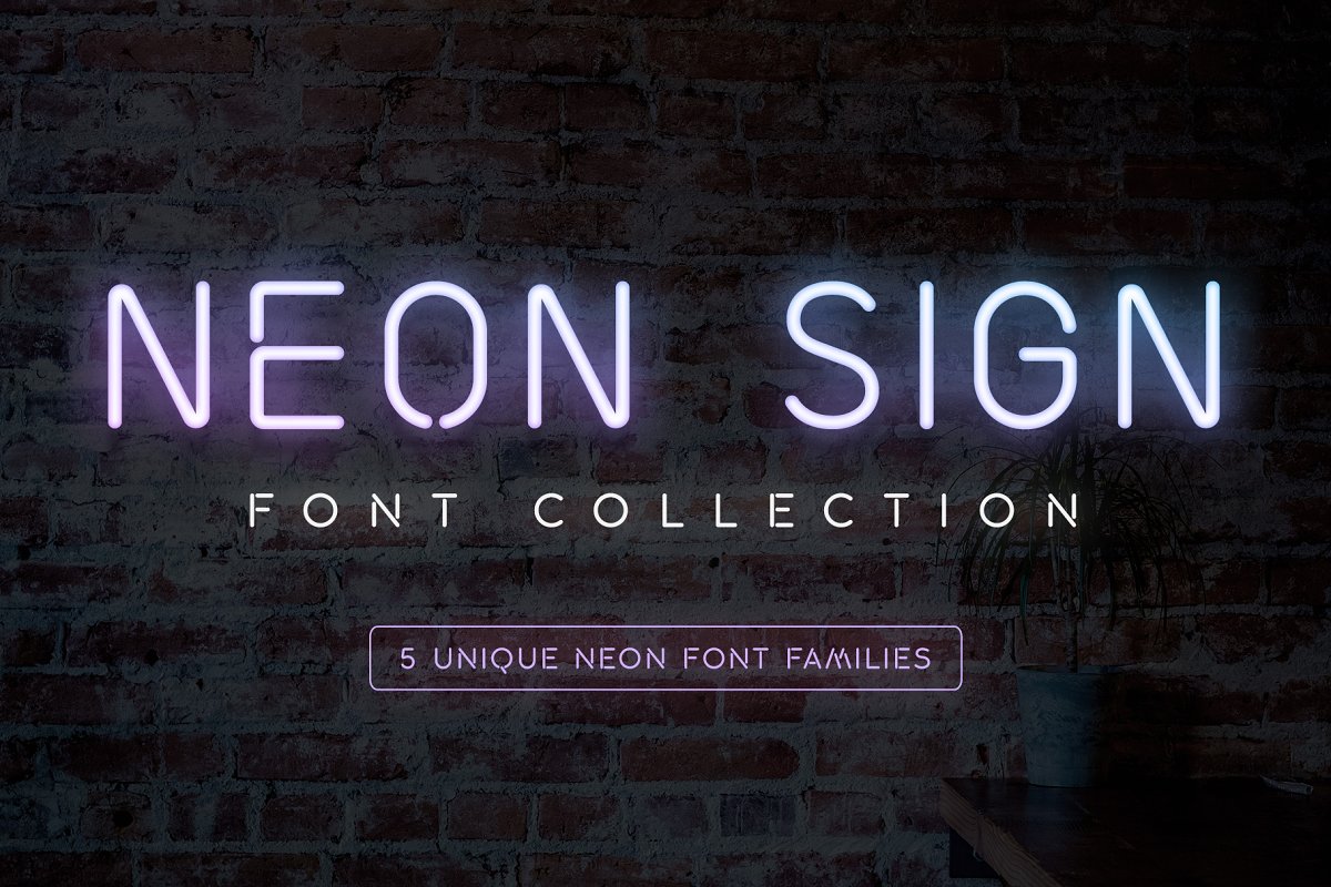 Neon Sign Font Collection Digital Font Download