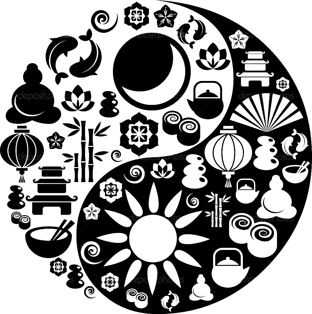 Creative Yin Yang Coloring Pages Hand Painted Stones Symbols Landscape ...