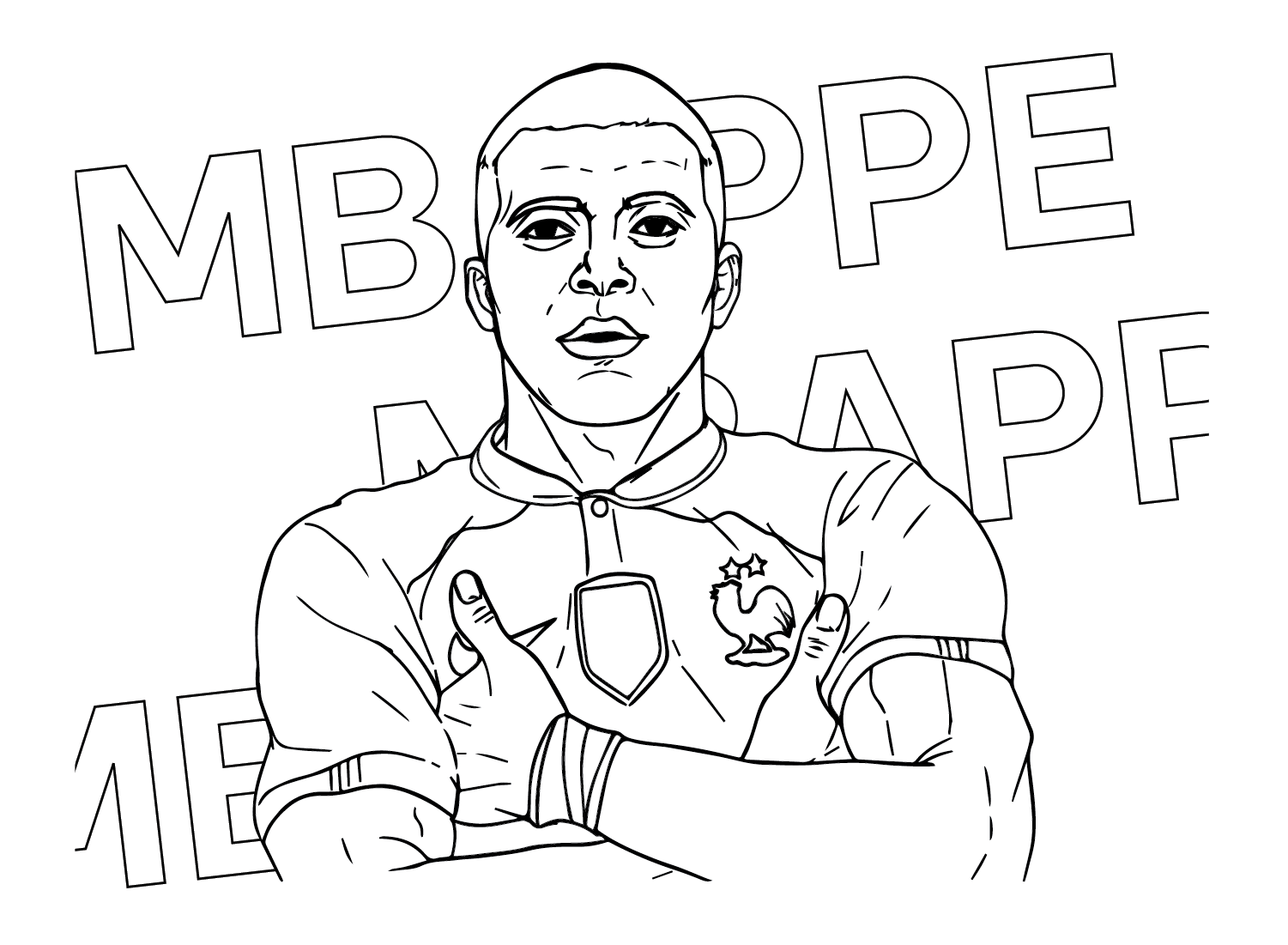 Print Kylian Mbappé Coloring Page Mbappé Coloring Page Page For Kids ...