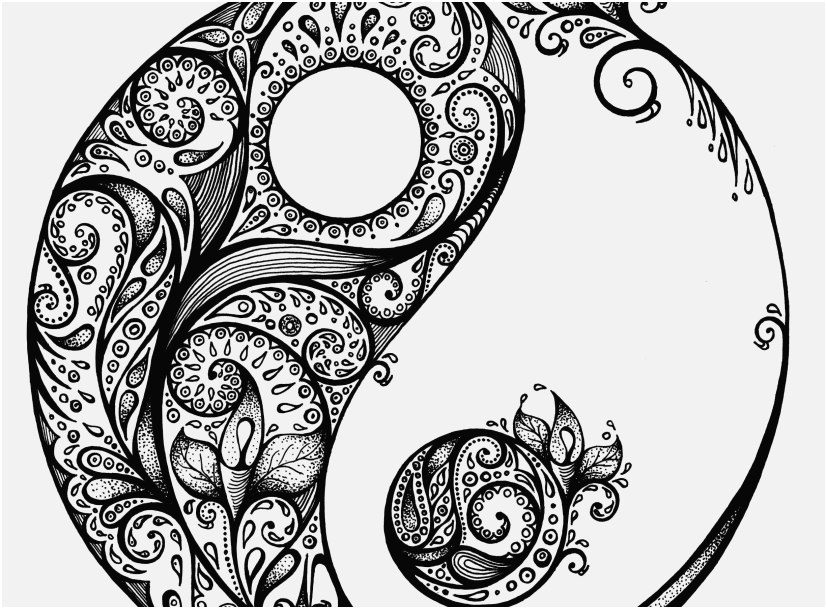 Creative Yin Yang Coloring Pages Hand Painted Stones Symbols Landscape ...