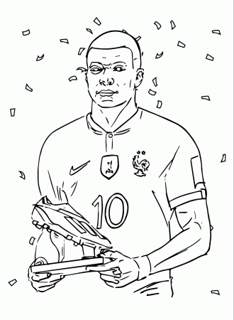 Print Kylian Mbappé Coloring Page Mbappé Coloring Page Page For Kids ...