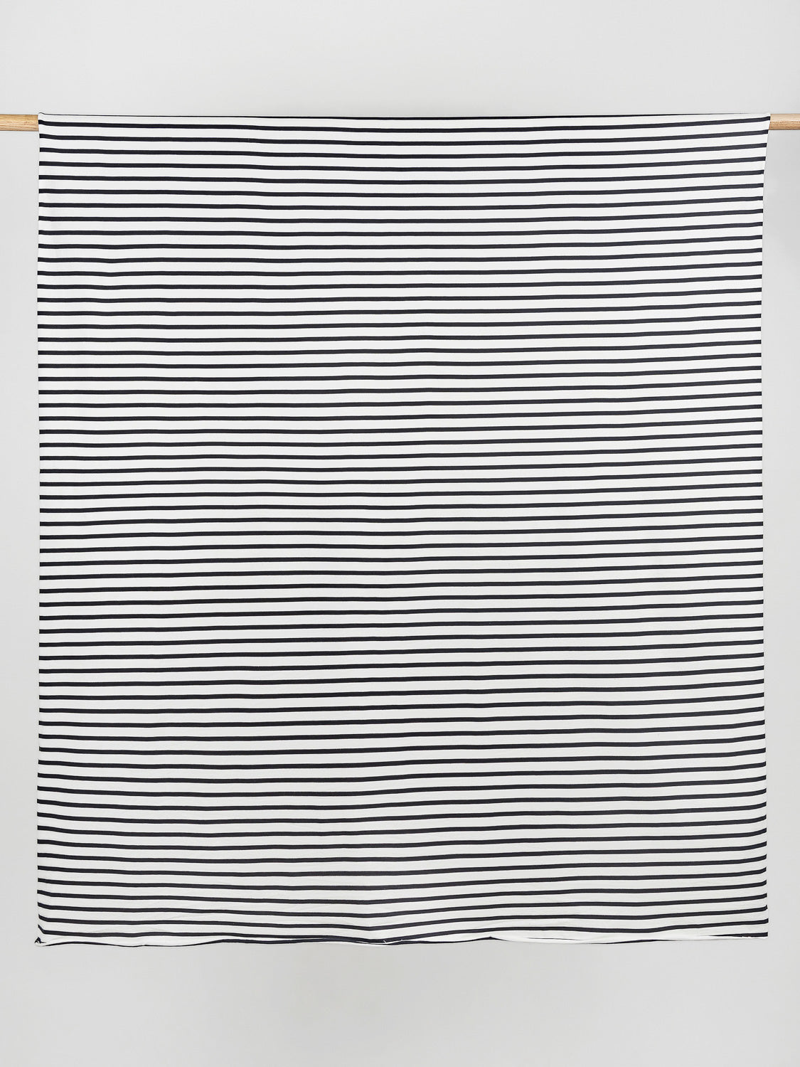 Breton Stripe Organic Cotton Jersey Knit - Cream + Black | Core Fabrics