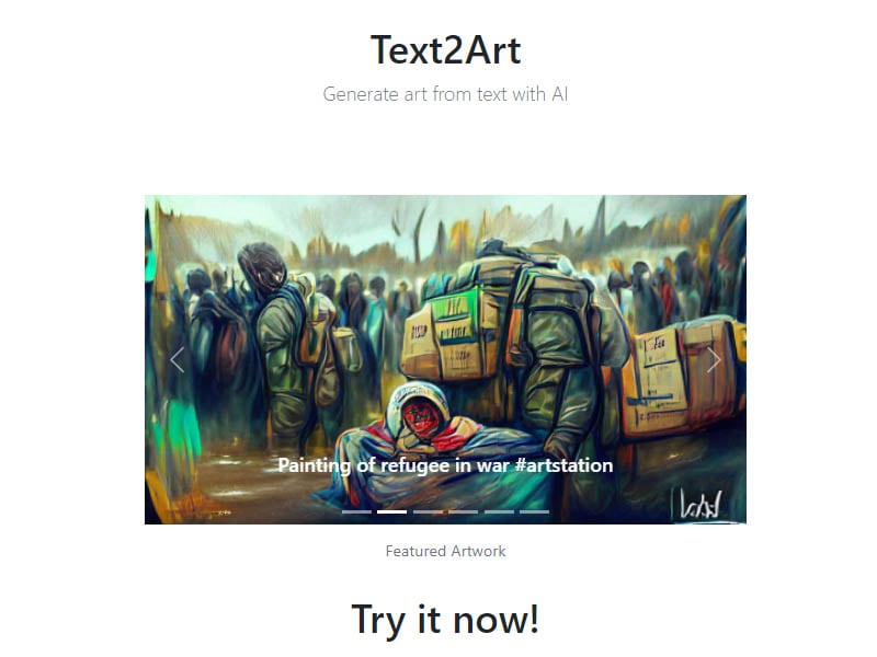 Text2Art AI-Bildgenerator.