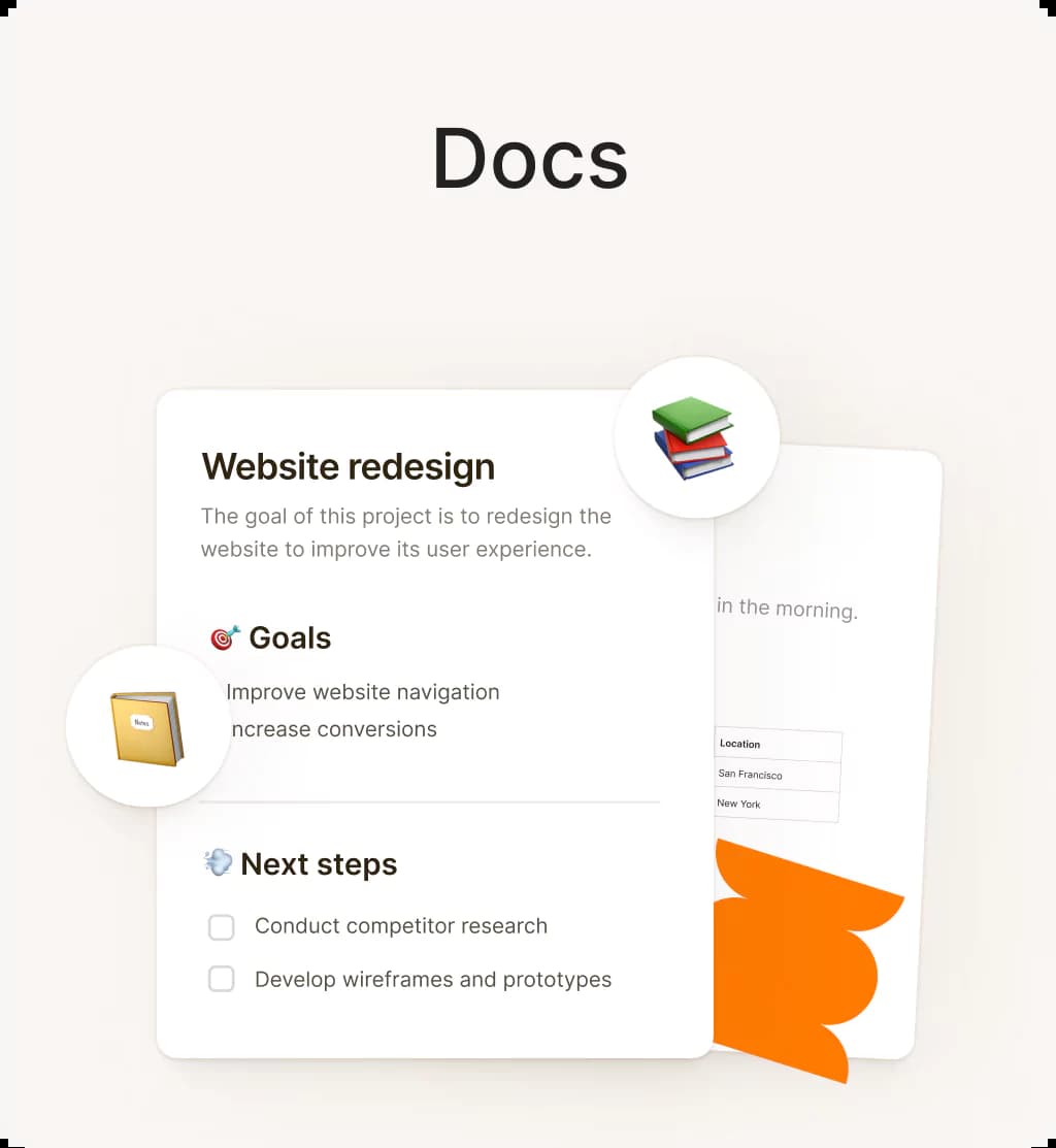 A UI rappresentation of docs