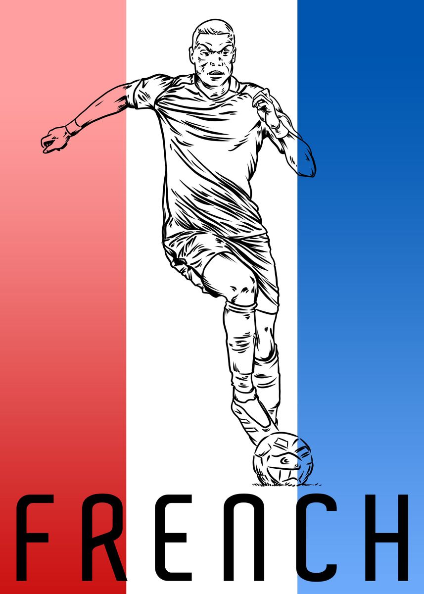 'French soccer' Poster, picture, metal print, paint by Giordano Aita ...