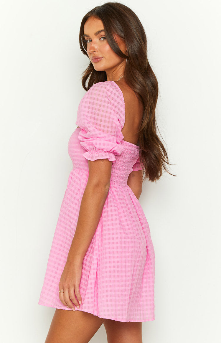 14+ Pink Babydoll Mini Dress