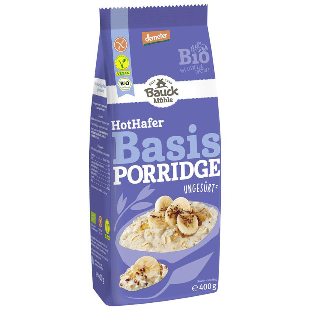 Bauckhof Hot Hafer Basis Brei Porridge glutenfrei weizenfrei Zöliakie