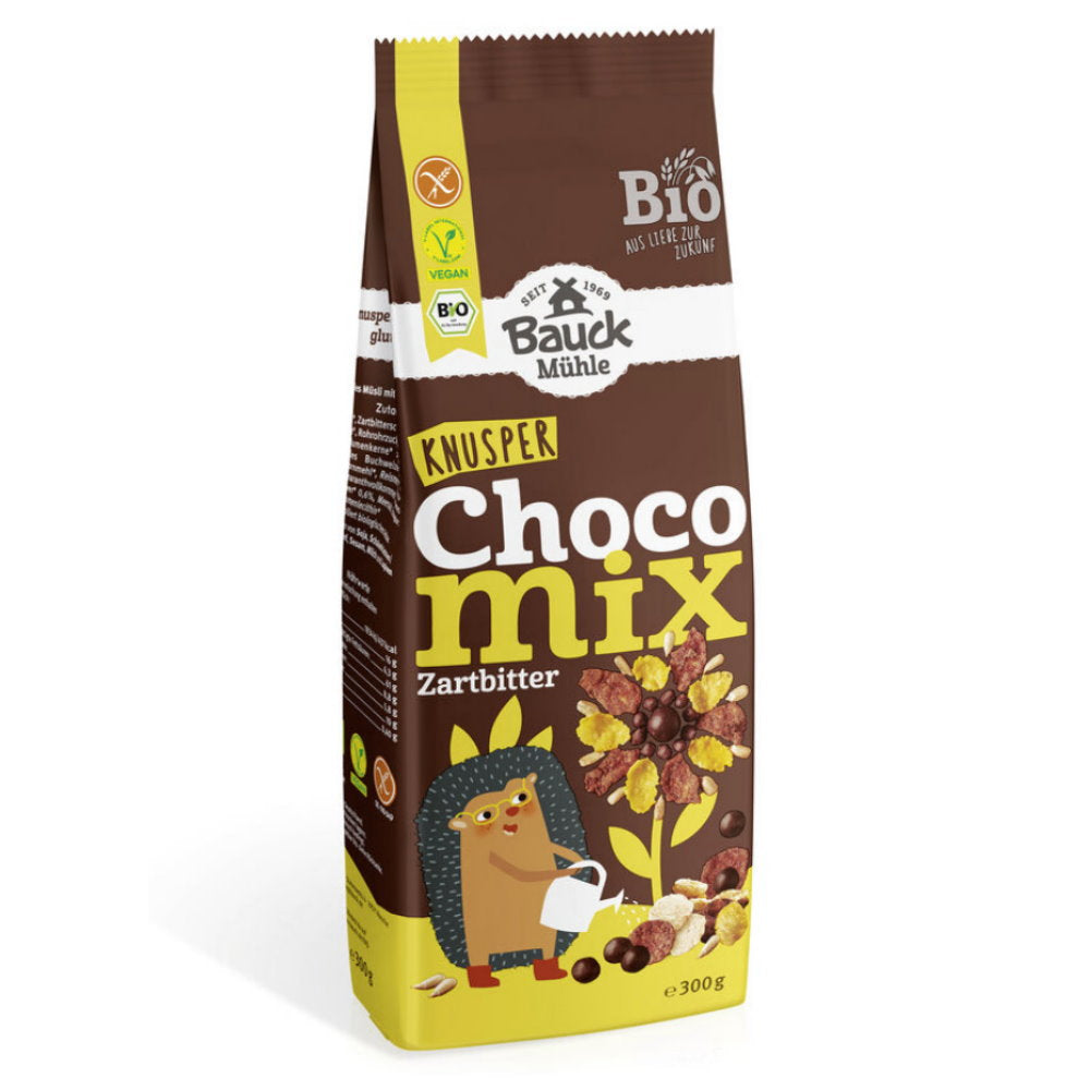 Bauckhof Knusper Choco Mix Frühstück Zartbitter glutenfrei weizenfrei Zöliakie