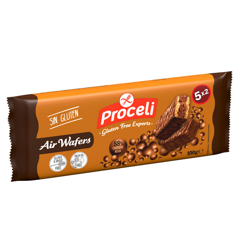 Proceli Air Wafers Schokosticks Waffeln glutenfrei weizenfrei Zöliakie