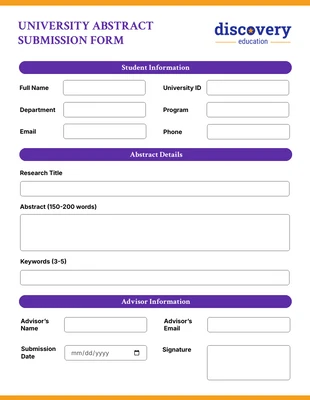 business interactive Template: Purple Yellow Modern University Abstract Form