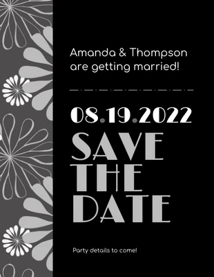 Free  Template: Invitation à la date de mariage grise