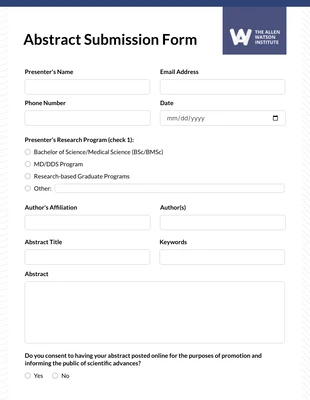 Free interactive Template: Minimalist University Abstract Form Template