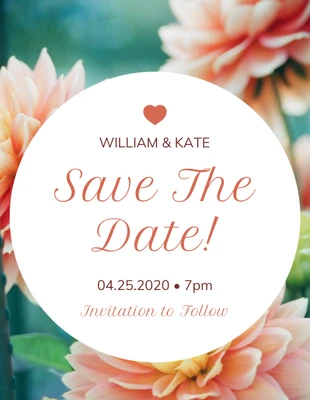 premium  Template: Invitation Florale Save The Date