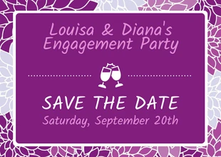 Free  Template: Invitation violette à l'engagement de la date