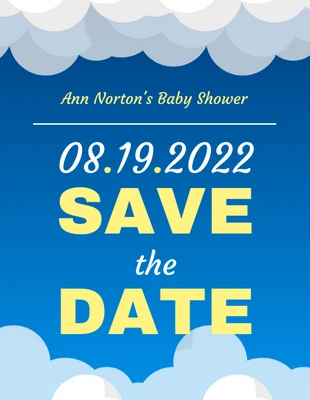 premium  Template: Enregistrez l'invitation de baby shower de date