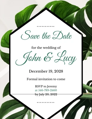 premium  Template: Invitation à la date de mariage au diamant