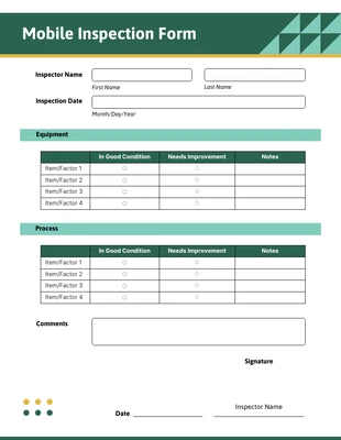 business  Template: Mobile Inspection Form Template