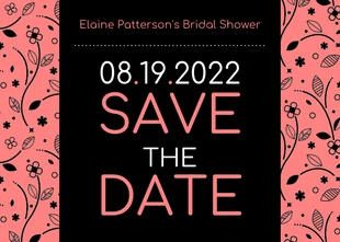 premium  Template: Coral Save the Date Invitation Bridal Shower