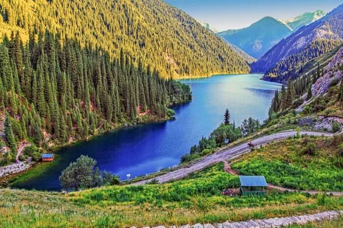 kazakhstan summer lake