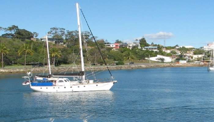 Boat heading back to the Gladstone Marina, Central Queensland, Australia.