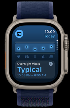 The vitals app displaying someone's health metrics.