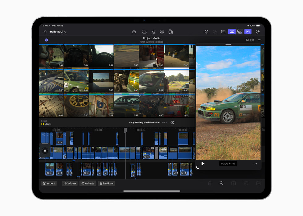 Workflow-Verbesserungen in Final Cut Pro für iPad 2.1 auf einem iPad Pro.
