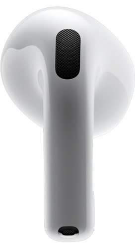 AirPods 4 kõrvaklapi tagantvaate tutvustus.