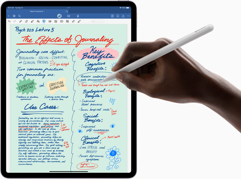 Goodnotes 6 แสดงอยู่บน iPad Air