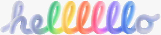 Colourful bubble letters spelling “hello” spelt with six l’s in six different colours, echoing the headline “brilliant” spelt with six l’s and representing the different colours of iMac.