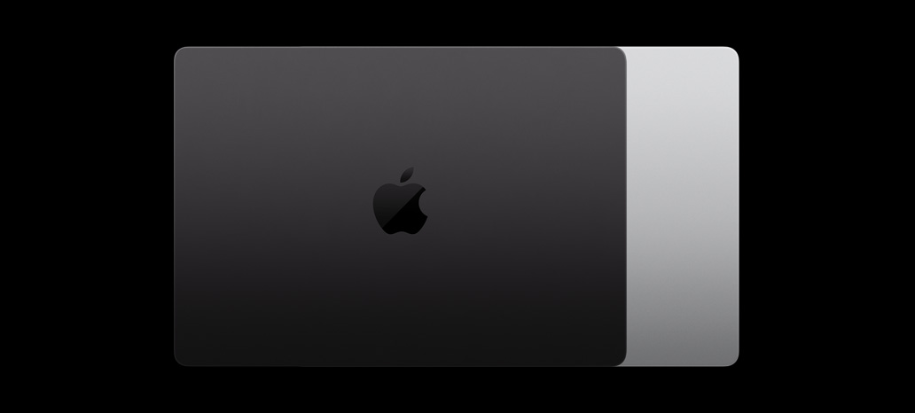 Showing the two colours available for MacBook Pro: Space Black and Silver