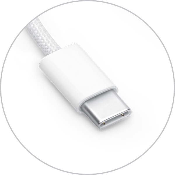 USB-C cable with braided sleeving