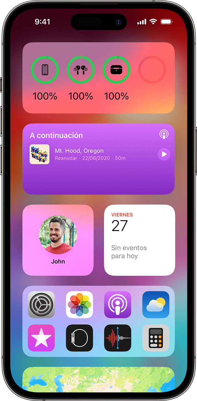 Usar el widget Baterías del iPhone para comprobar la carga de la batería