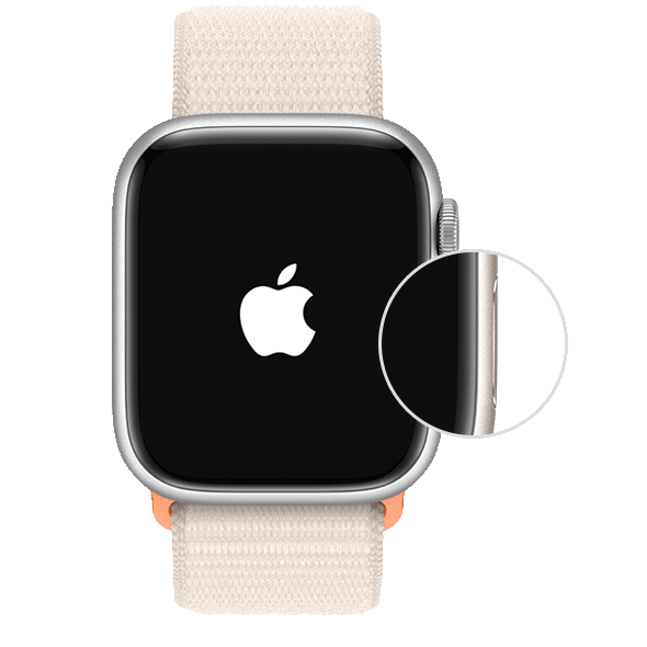 Apple Watch showing the side button