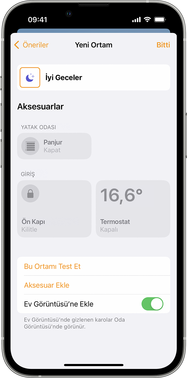 İyi Geceler olarak adlandırılmış, iPhone'daki yeni ortam